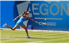 BIRMINGHAM, ENGLAND - JUNE 12:  Ana Ivanovic of Serbia hits a return during Day Four of the Aegon Classic at Edgbaston Priory Club on June 12, 2014 in Birmingham, England.  (Photo by Paul Thomas/Getty Images)